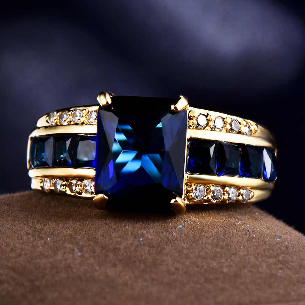 E-shop Retro Leichter Luxus Eingefasster Synthetischer Zirkon Funkelnder Premium Herren Business Stil Breiter Ring Leichter Luxus Schmuck