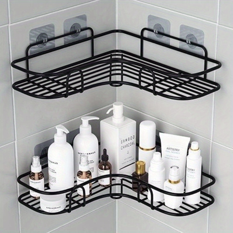 1pc Rectangular Bathroom Storage Shelf. Wall-mounted Storage Rack.  Household. No Drilling. Kitchen. Toilets. Cosmetics Shelf. Designer Acrylic  Wall-mounted Toilet, Shower Room, Washstand Storage Box