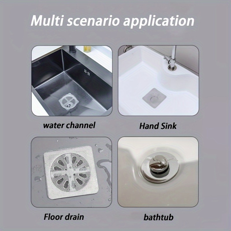 2026 New 20-Pack Disposable Hair Drain Stickers – Shower Drain Catcher Covers For Bathroom, Kitchen & Tub (4x4")