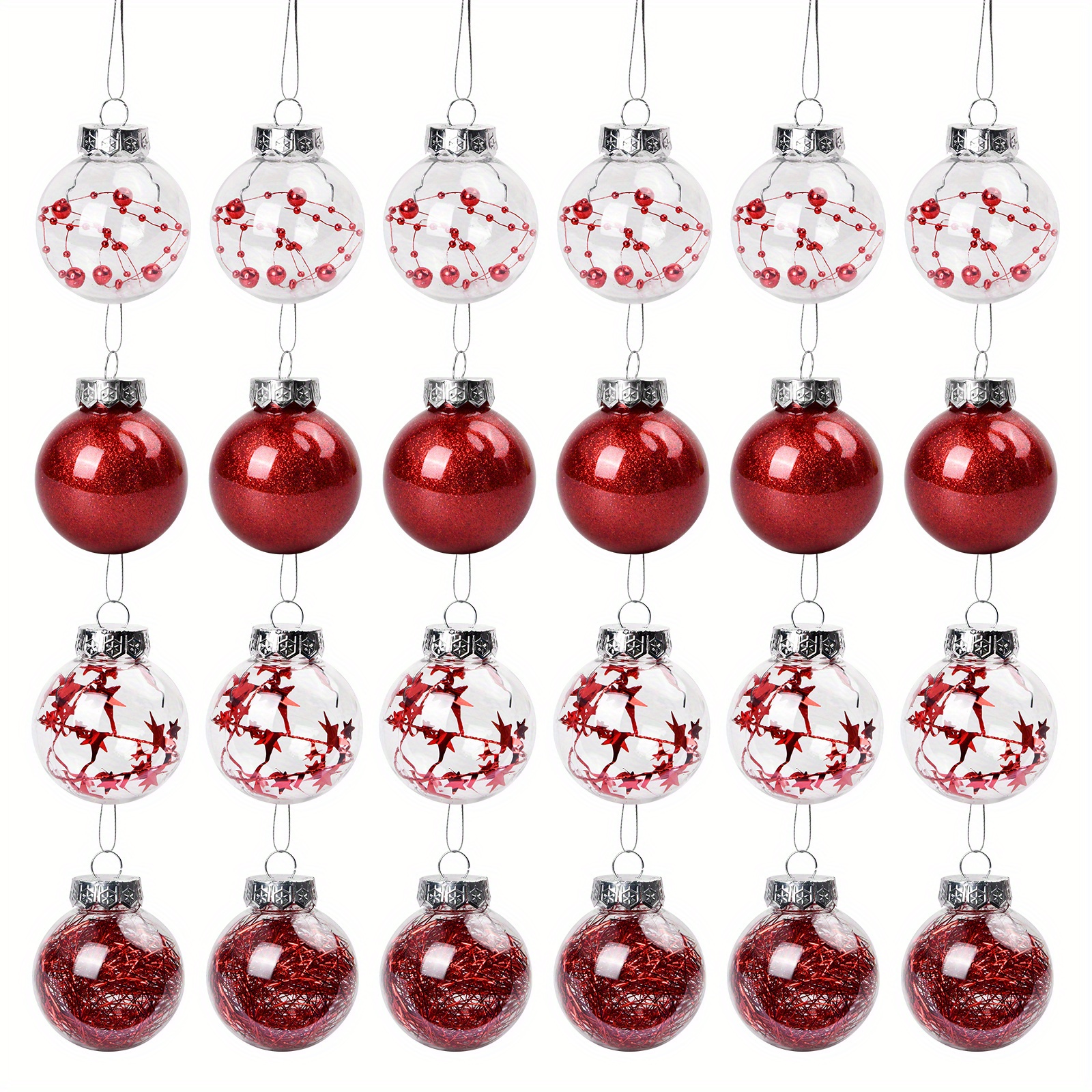  20 PCS Iridescent Christmas Ornaments Plastic Balls, 2.36 Inch  Clear Fillable Ball Ornaments Rainbow Balls, Hanging Baubles Ornaments for Christmas  Tree DIY Party Decorations (60 mm) : Home & Kitchen