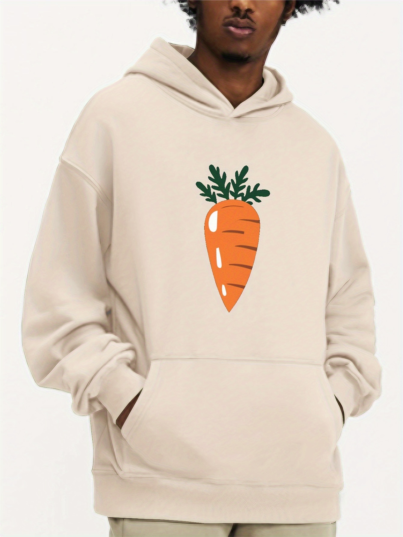 Bright Enamel Carrot Print Men s Cool Streetwear Hoodies Temu