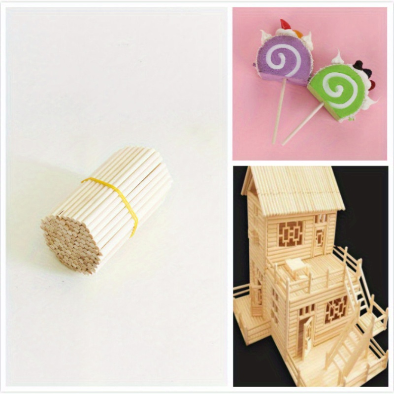 Round Wooden Stick For Crafts Food Ice Lollies And Model Making