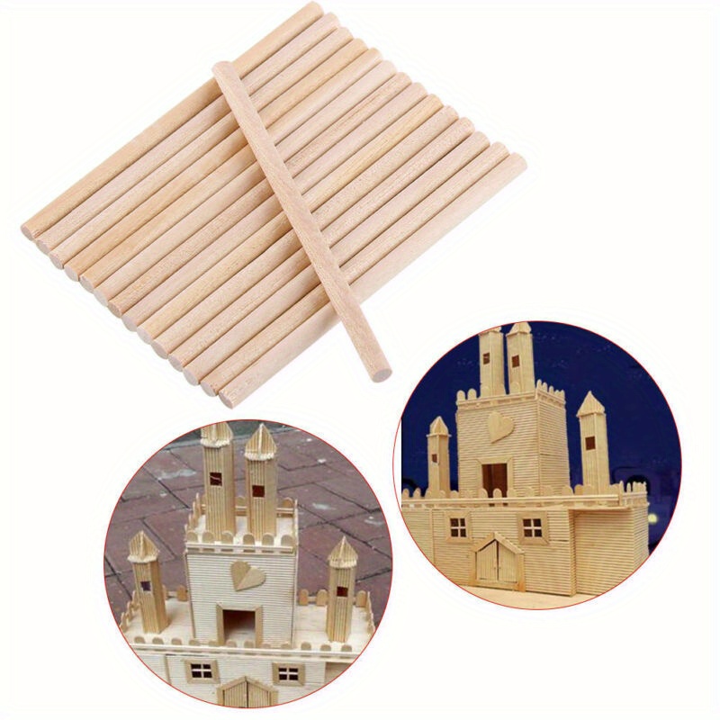 Round Wooden Stick For Crafts Food Ice Lollies And Model Making