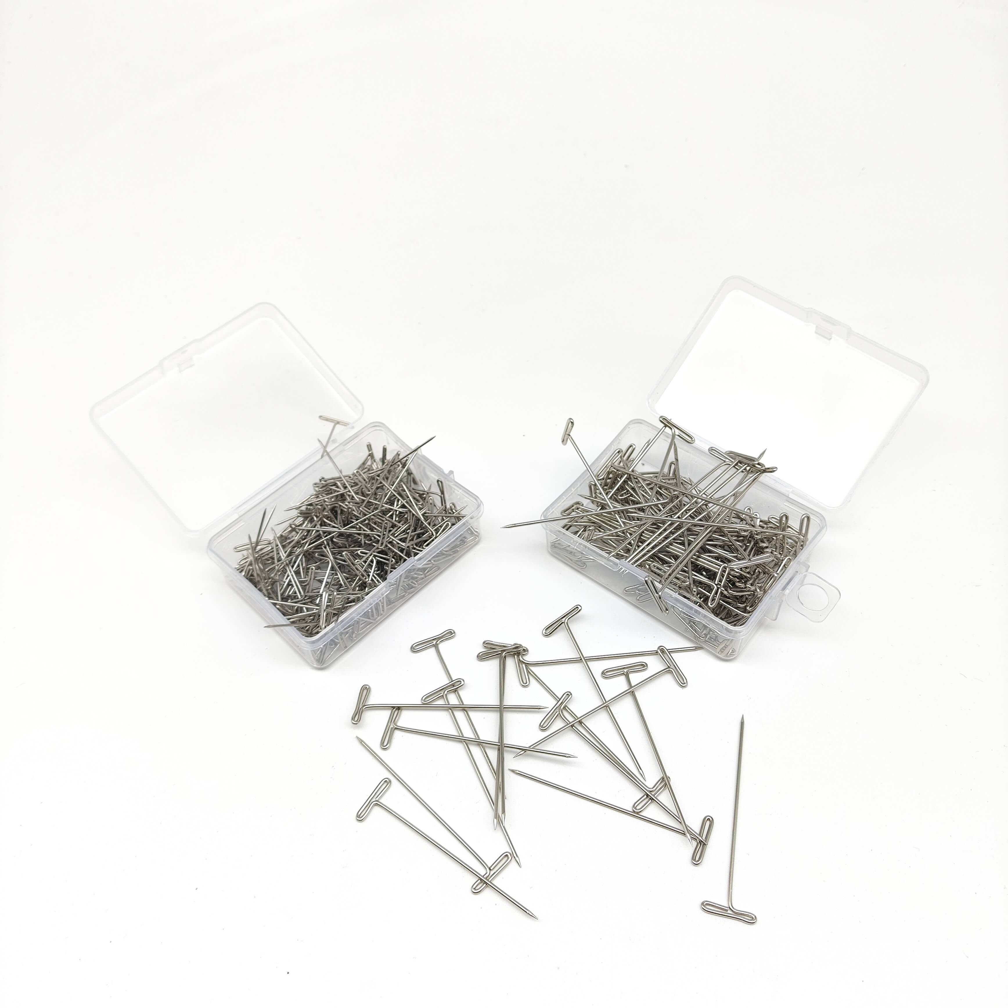 50/100pcs Long T pins Silver Wig Pins for Wigs Making/Display On Mannequin  Canvas Head 38/51mm T pins needle Salon Styling Tools