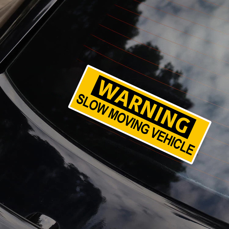 Yellow Warning Slow Moving Vehicle Bumper Sticker (Construction Business  Vehicle Decals, Safety Vinyl, Warning Drivers Cars, Semis, Trucks