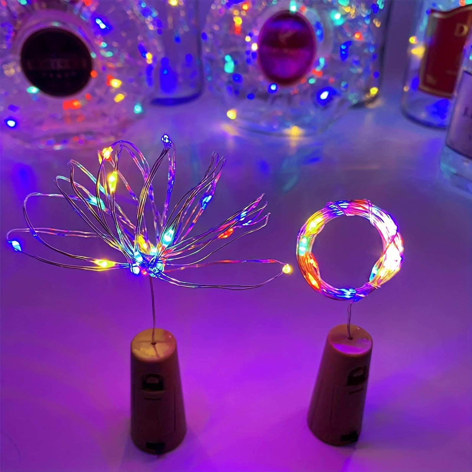 1pc 20 LED Wine Bottle Lights String Light; Mini LED 6.6ft Silver Wire Cork  Lights Battery Operated Fairy Mini String Lights For Liquor Bottles Crafts