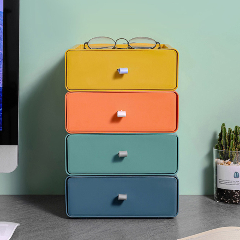 Portable Pull-out Desktop Storage Drawer With Handle, Plastic Storage Box,  Stackable Desk Drawer Organizer - Temu