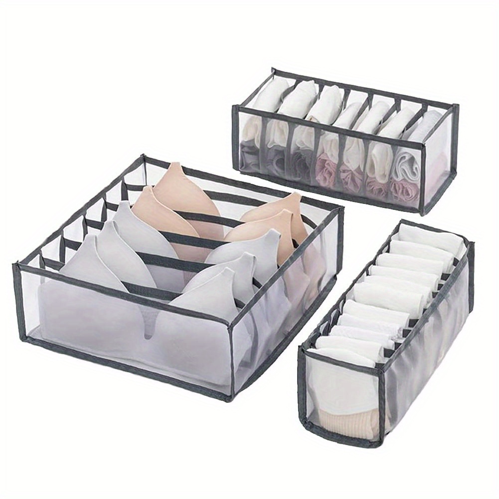 3pcs Multifunctional Underwear Storage Boxes - Organize Your Panties,  Socks, and Bras in Style