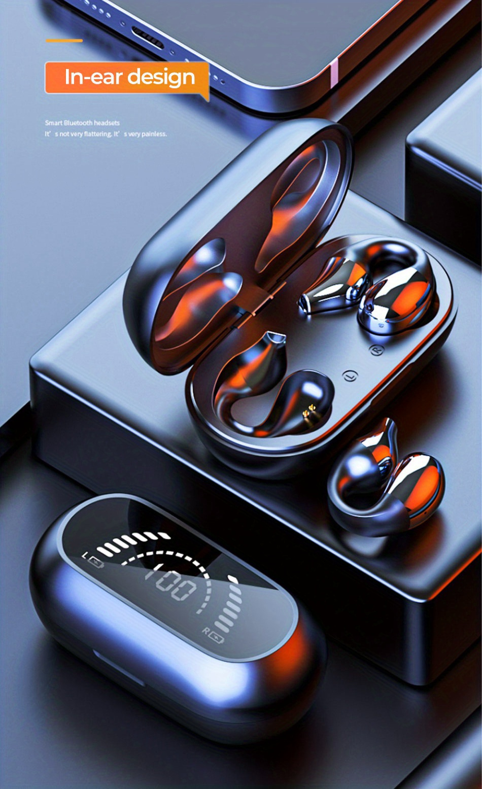 Auricolari TWS Wireless BT 5.3 Auricolari impermeabili Mini auricolare Cuffie stereo per auricolari Xiaomi per cuffie telefoniche Stile business_voghion.com