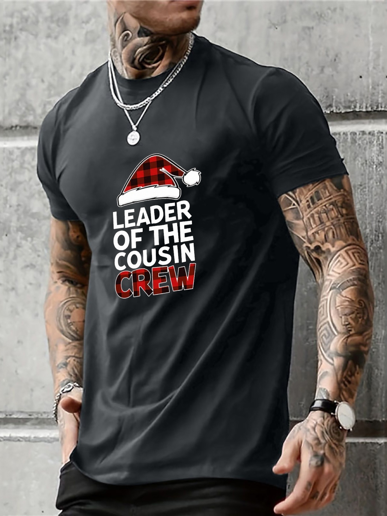 plus size men's stylish loose leader cousin crew pattern Temu