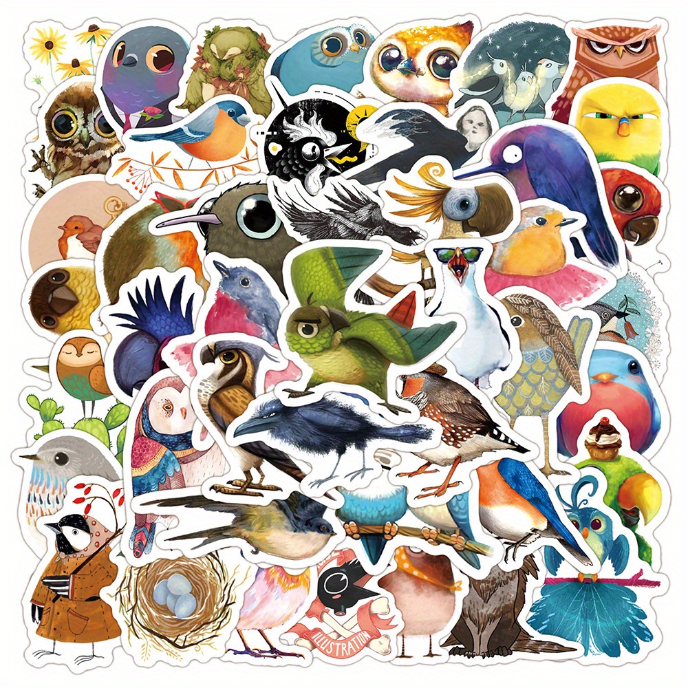 Fairy Tale Cartoon Animal Sticker Bird Owl H Cute Cartoon - Temu