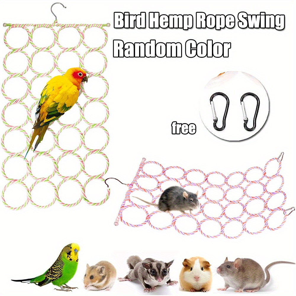 

Assorted Varieties Rat Climbing Rope Net Toy For Cage, Bird Sisal Rope Swing, Ladder Rope Bridge Hammock