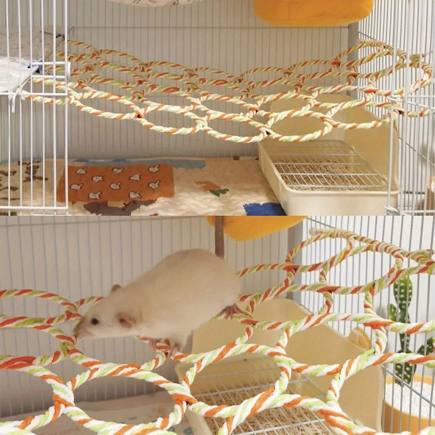 Assorted Varieties Rat Climbing Rope Net Toy Cage Bird Sisal Temu
