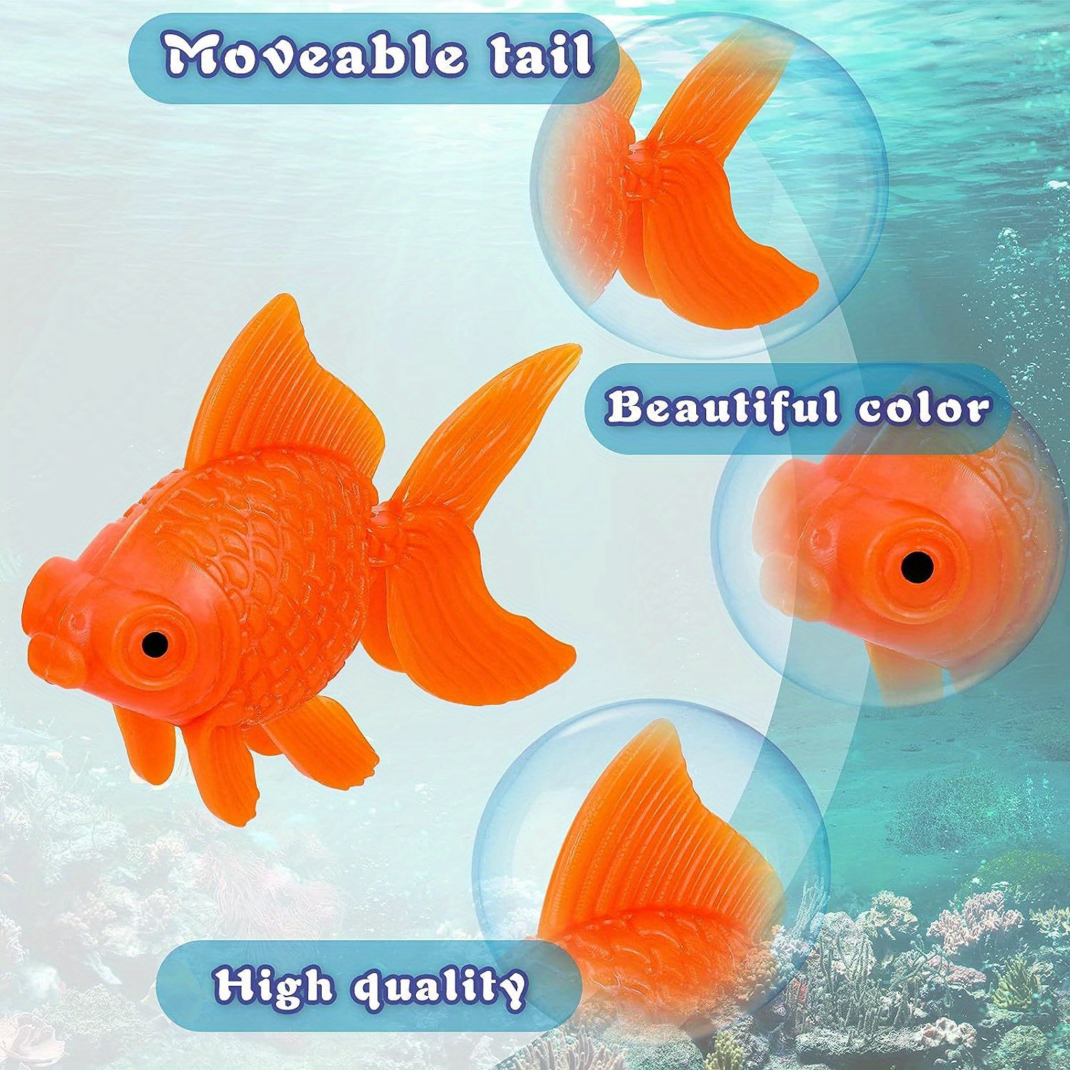 Faux poissons artificiels flottants en plastique, 10 pièces