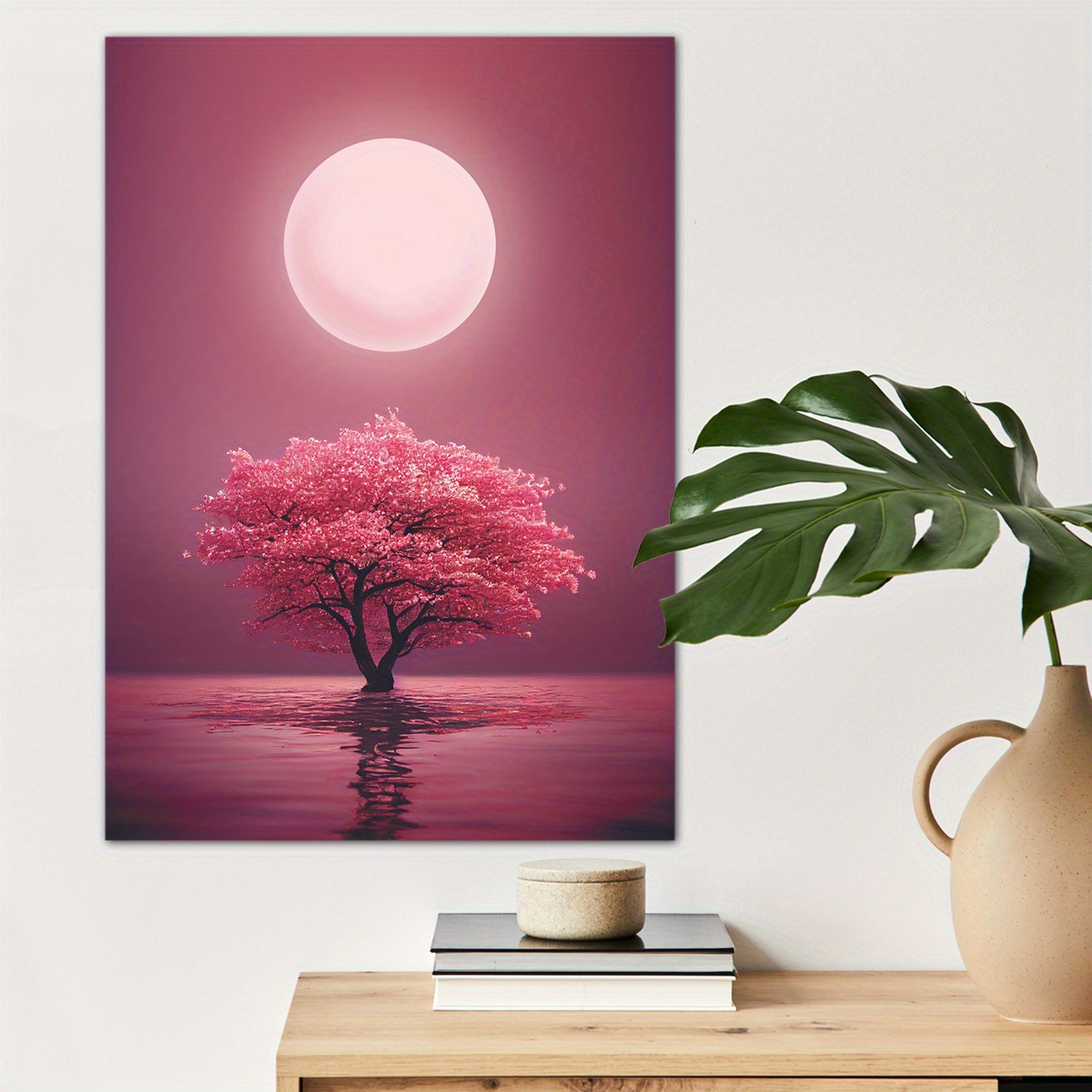 

1pc Cherry Tree Canvas Wall Art For Home Decor, High Quality Wall Decor, Canvas Prints For Living Room Bedroom Bathroom Kitchen Office Cafe Decor, Perfect Gift And Decoration