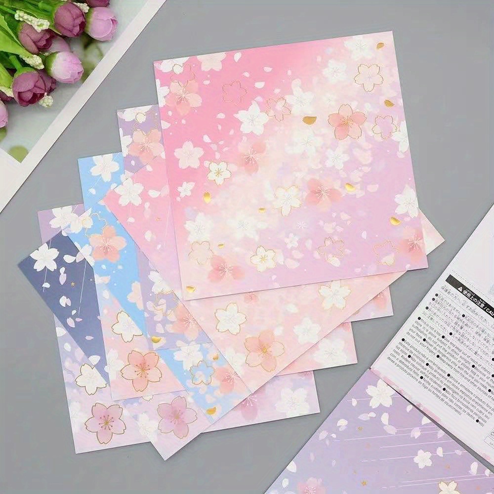 Star Origami Flower Colorful Printing Smooth Face Origami - Temu