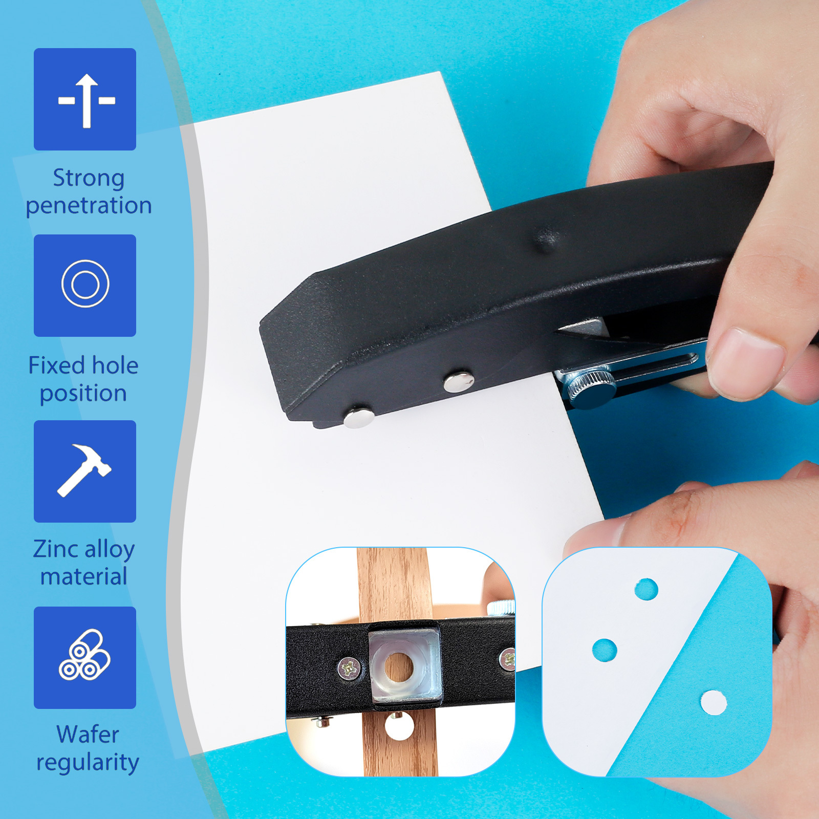 1/8 inch Hole Punch, Single Hole Punch for ID Cards Heavy Duty Hole Punch, Paper  Punch Portable Hand Held Long Hole Punch Small Hole Puncher for Paper Cards  Plastic Cardboard 