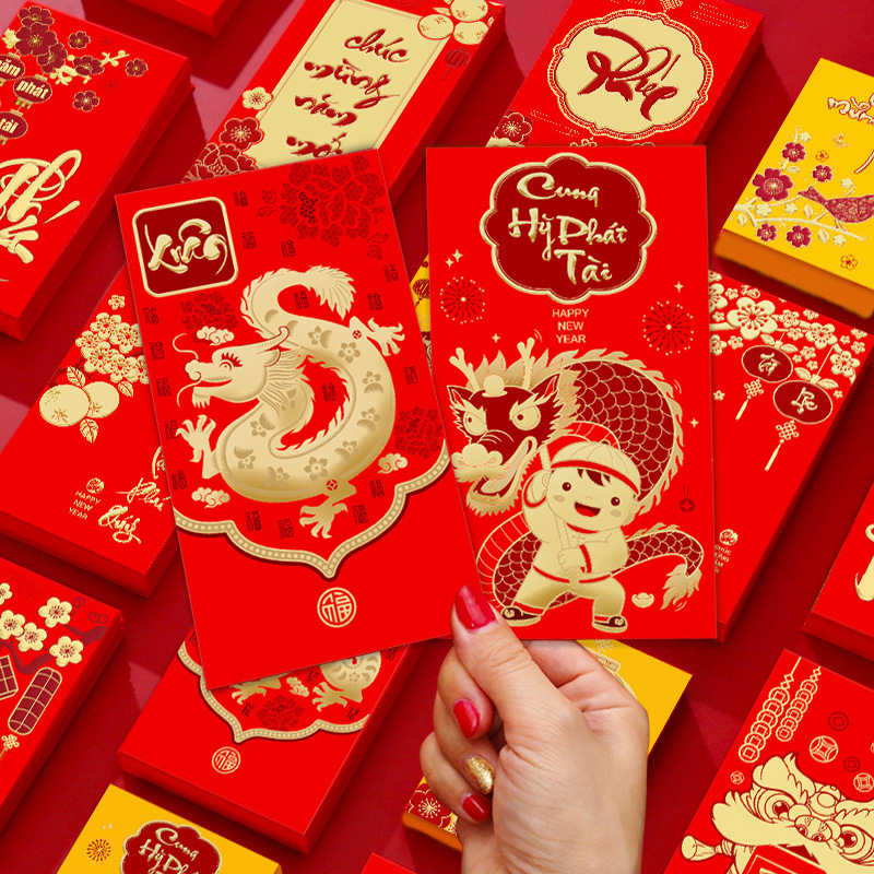 SEWACC 6Pcs Enveloppe Rouge Chinoise Enveloppes Rouges Poche Rouge Chinoise  Pour Le Nouvel An Année Lunaire Enveloppes Rouges Calendrier Lunaire  Chanceux Chine Lai Si Feng Papier : : Fournitures de bureau