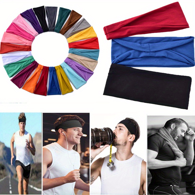 4pcs Unisex Sports Sweatband Headband For Men Women Yoga Hairband