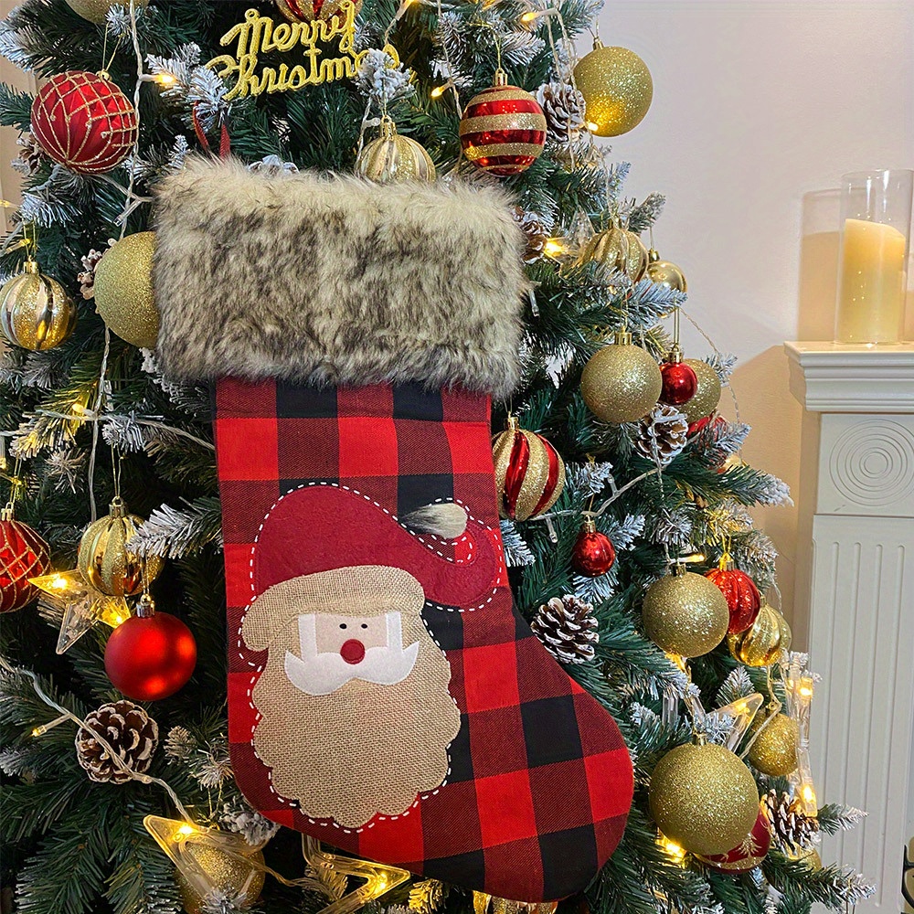 Christmas Stockings, Red And Black Buffalo Plaid Christmas Decor