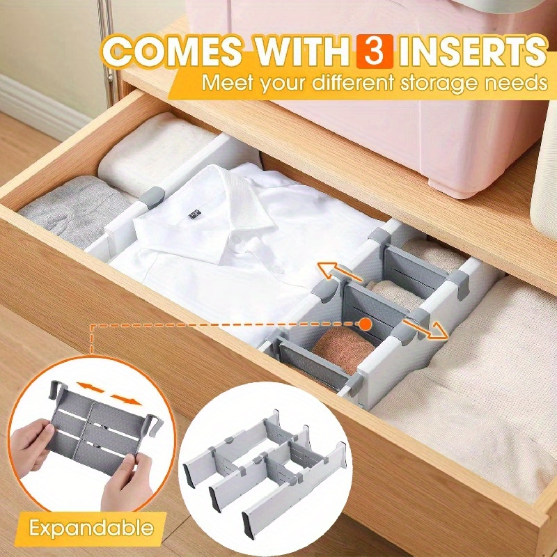 Bamboo Drawer Dividers Kitchen Drawer Organizer Adjustable Expandable  Drawer Dividers Tray Storage Drawer Storage Board - Storage Drawers -  AliExpress