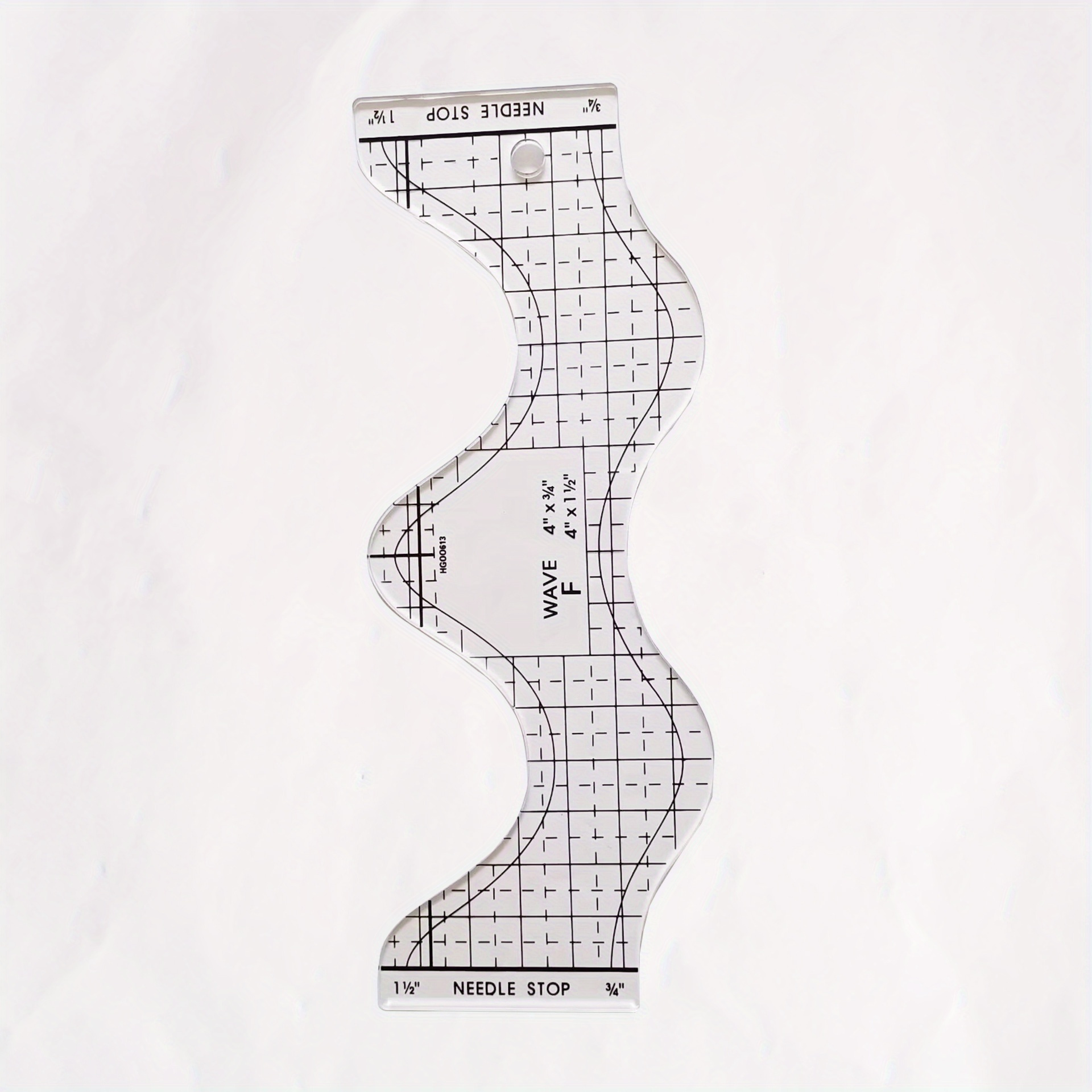Image of 1pc Quilting Ruler Wave F Ruler Clear Use To ' Wave Designs For Low Shank Domestic Sewing Machine #hg00613