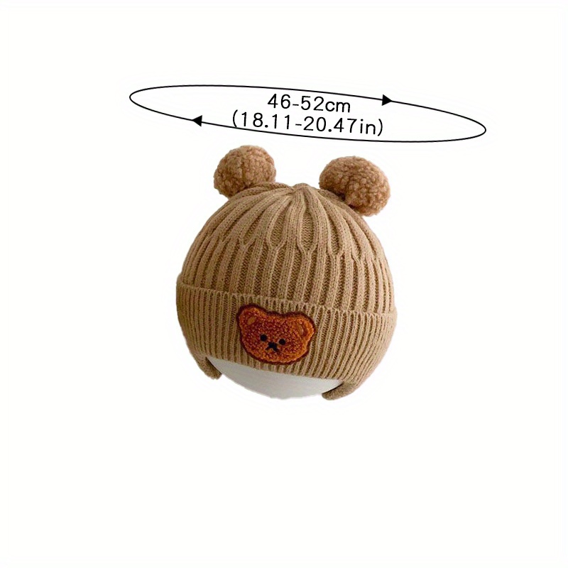 Winter Baby Beanie Cartoon Bear Ear Protection Knitted Hat