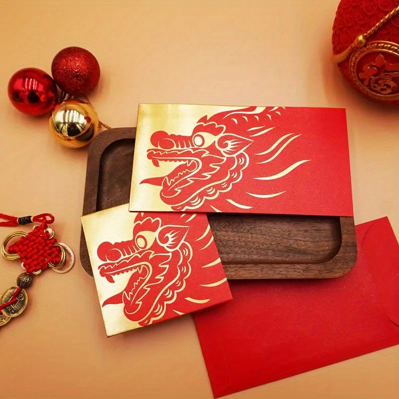 YARNOW 6 Pièces Sac Dargent Du Nouvel An Enveloppe Rouge Pour Lannée Du  Dragon Enveloppes Rouges Du Nouvel An Enveloppes Rouges De L'année Du  Dragon