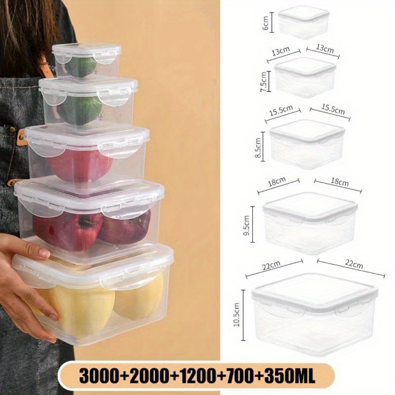 Kitchen Plastic Food Containers Set (4 Containers 4 Snap - Temu