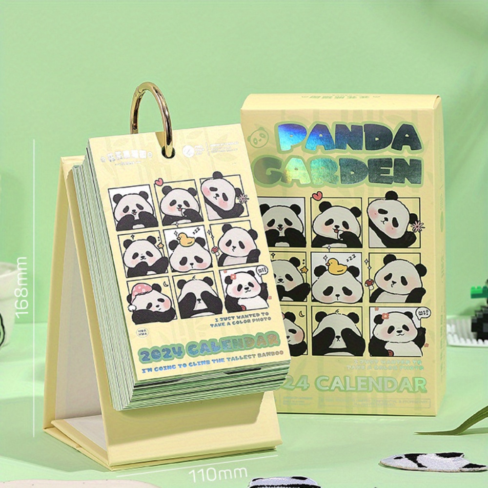 2024 Cute Panda Calendar Tearable Calendar Diy Journal - Temu