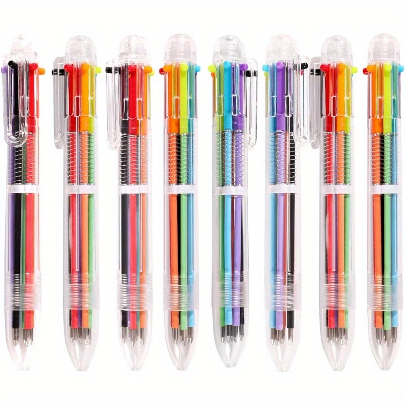 12 Pack Multicolor Ballpoint Pen, 0.5mm Colorful Ink Color  Pen, 6-in-1 Colored Pens Fine Point,Retractable Ballpoint Pens for Office  School Supplies,Six Colour Pens for Kids Party Favors,Children Gift : Office