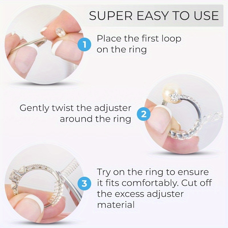Ring Sizer Adjuster for Loose Rings Invisible Ring Guards for Women and Men  Spiral Ring Tightener