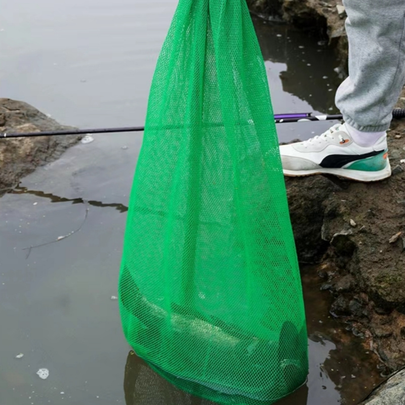 Drawstring Fish Storage Mesh Bag Thicken Foldable Fishing - Temu