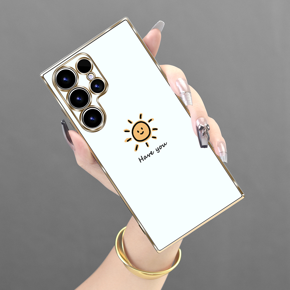 Cartoon Sun Pattern Design Luxury Electroplating Phone Case Temu Canada