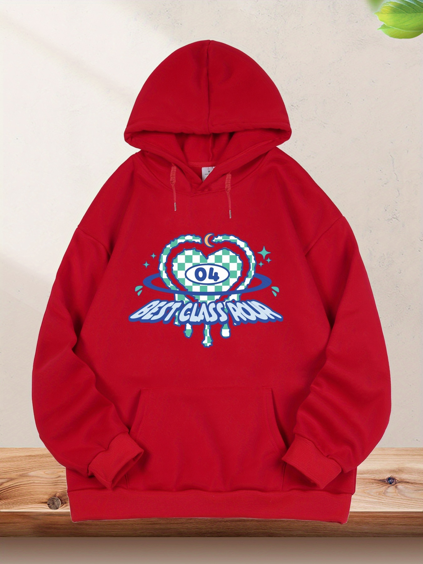 Sudadera Con Capucha Con Cordón Y Estampado De Corazones Y Letras, Sudadera  Informal Con Capucha Y Bolsillo Canguro De Manga Larga, Ropa De Mujer -  Temu Chile