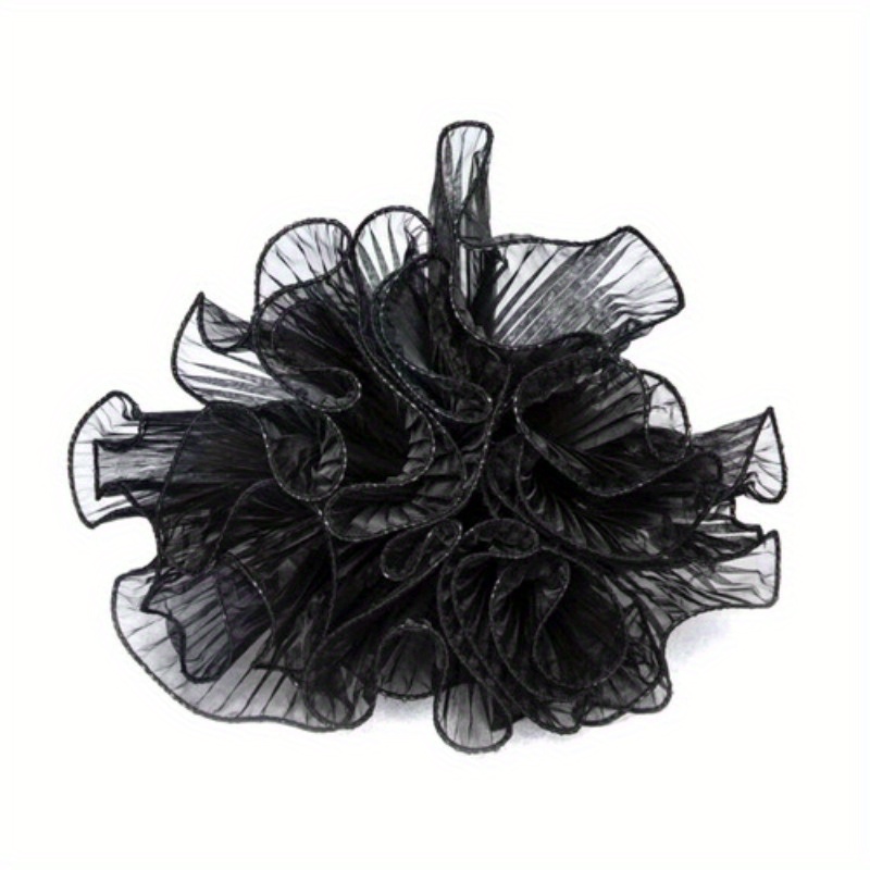 1pc, Pleated Wave Yarn Pearl Wavy Flower Bouquet Packaging Yarn Flower Bag  Flower Mesh Black Yarn