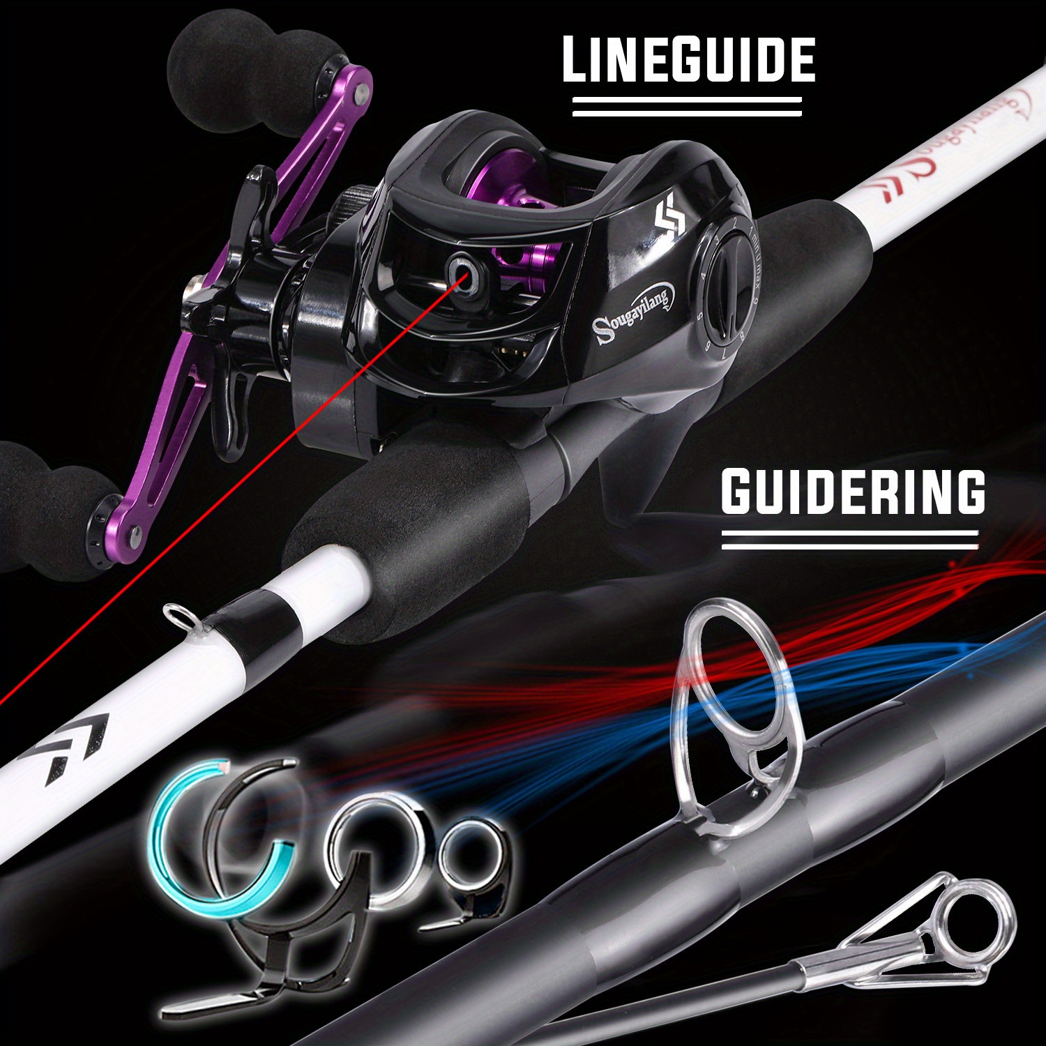 Sougayilang Fishing Rod Fishing Wheel Set 3 Sections - Temu