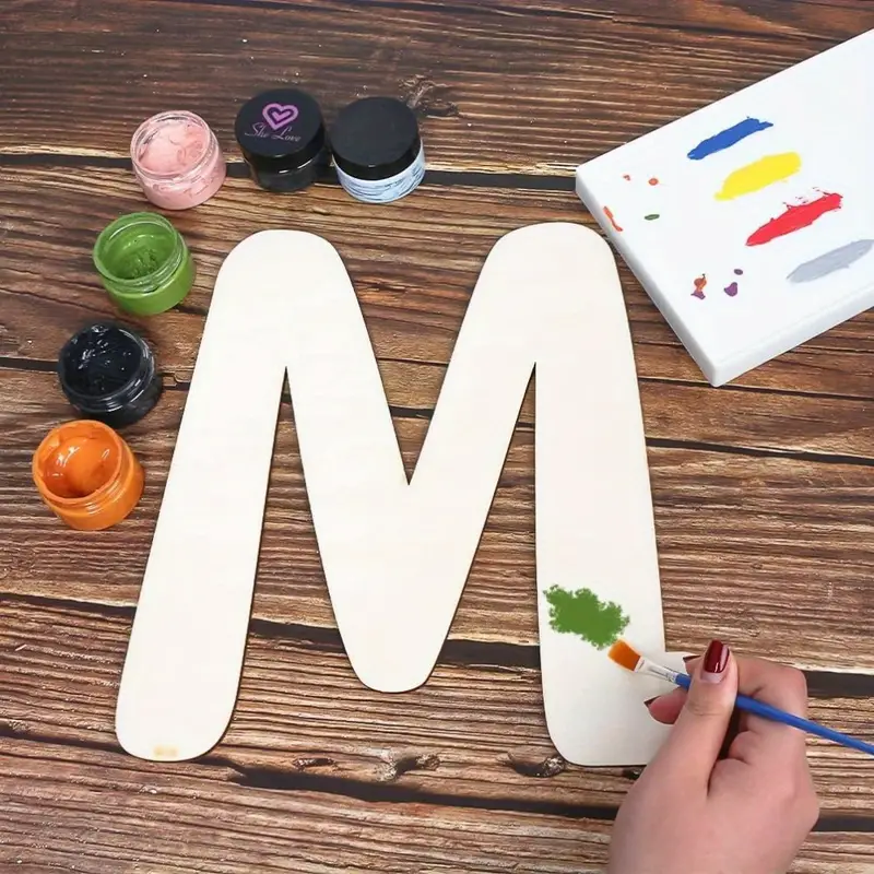 Wooden Letters M Large Wooden Letters 12 inch Unfinished Wood Letters for Wall Decor Crafts Blank Big Alphabet Board Painting Hanging Home Baby