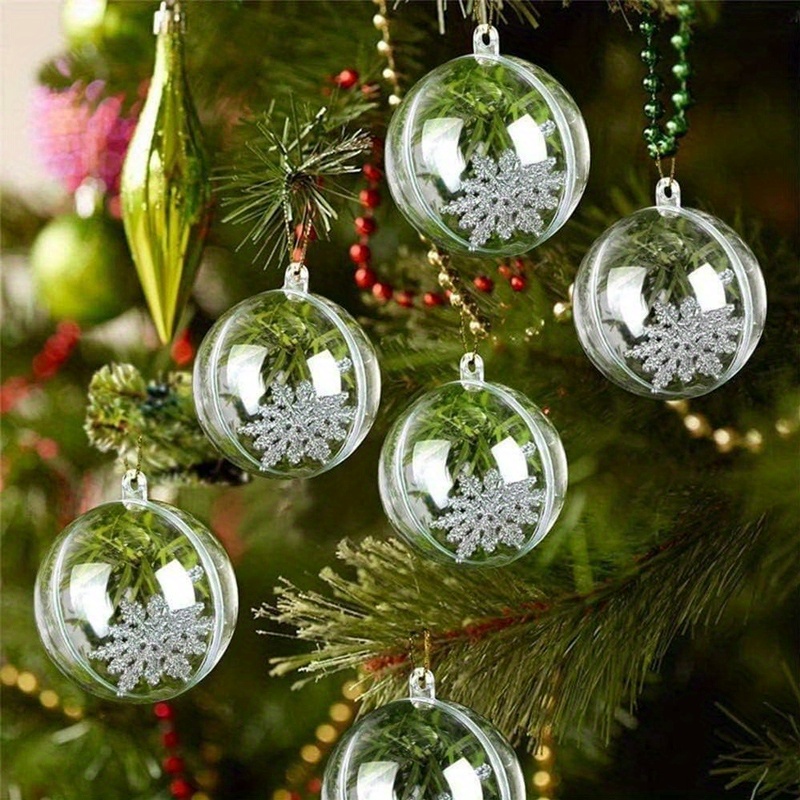20Pcs 1.97'' Clear Plastic Fillable Ornaments Ball, AGM DIY Plastic  Christmas Tree Hanging Ornaments Ball, 50MM Decoration Crafts for New Years