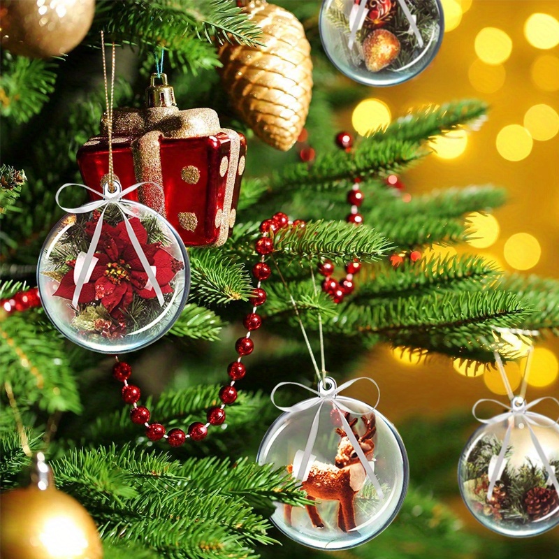 20 Pcs Xmas Tree Decorations Christmas Fillable Ball Decorative