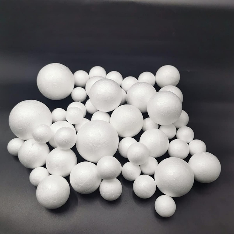 Pack Craft Foam Balls 5 Sizes ( Each Size Work White - Temu