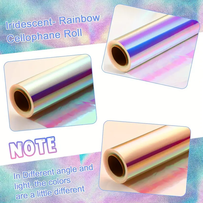 Iridescent Cellophane Wrap Roll – Iridescent Cellophane Roll - Temu