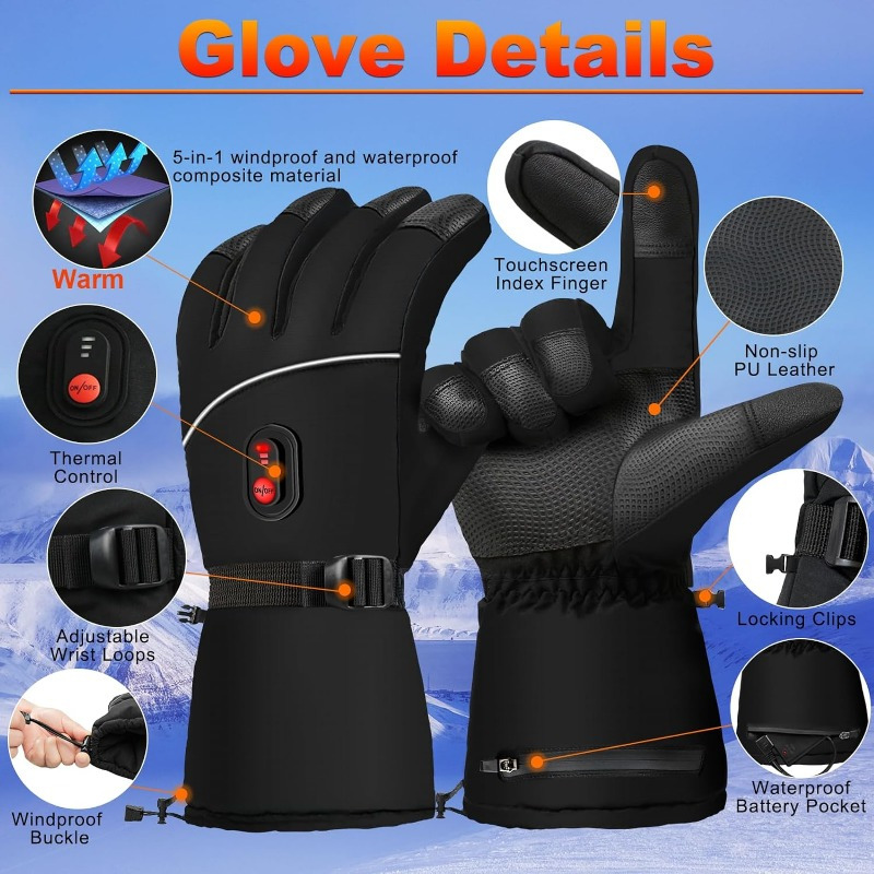 Usb Electric Heating Fishing Gloves 5 Finger Full Heat - Temu