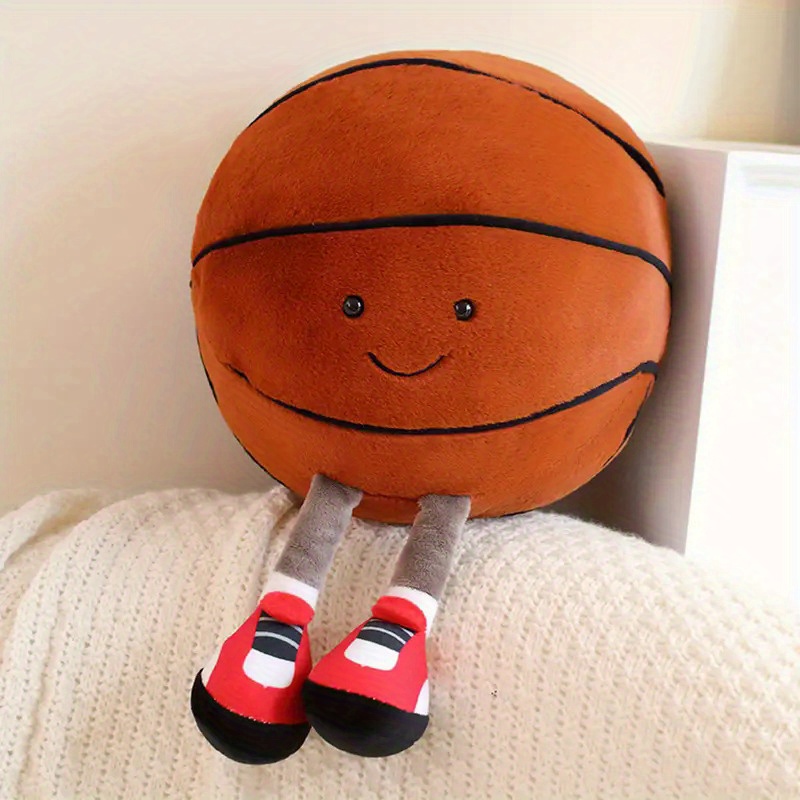 Creative Football Basketball Shape Plush Doll Soft And Cute - Temu