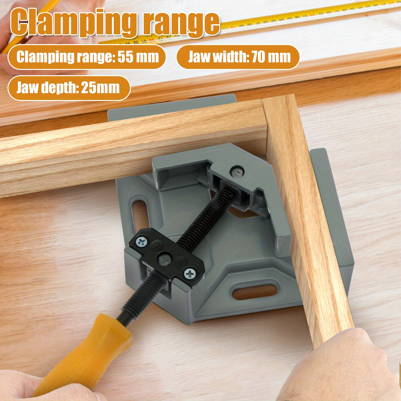 Right Angle Clamp,90 Degree Corner Clamp with Adjustable Double Handle  Corner Clamp for Woodworking the Working of Framing Drilling Welding  Doweling