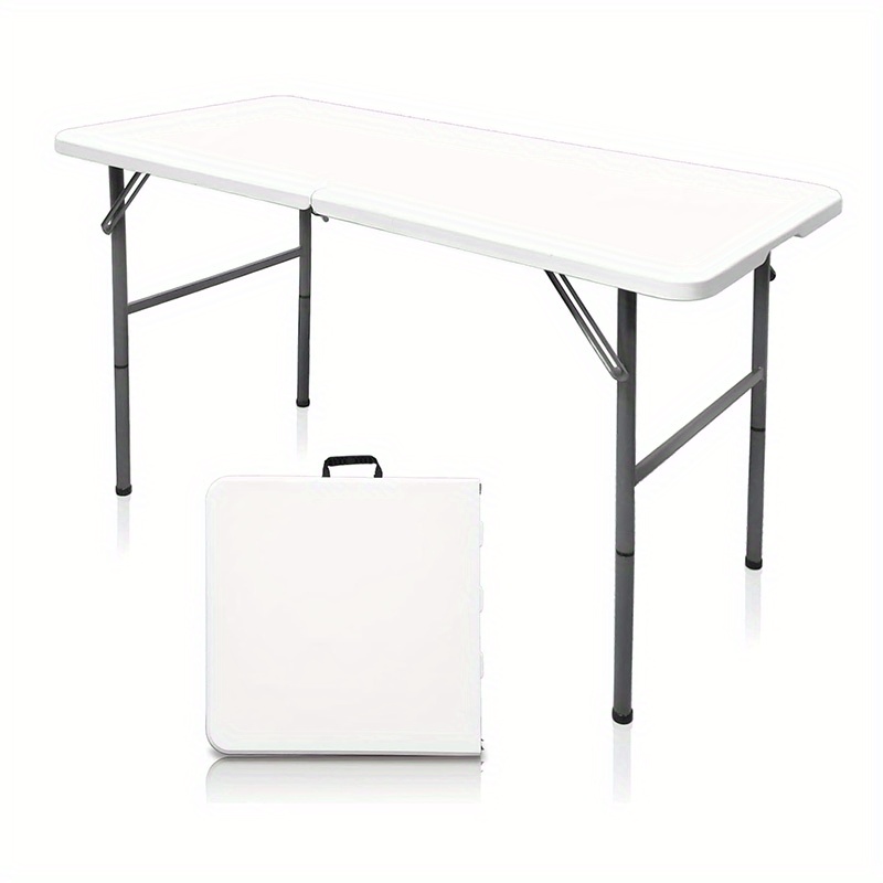 Mesa redonda plegable de 32 pulgadas, mesa redonda de plástico plegable  para interiores y exteriores, mesa de banquete comercial portátil, mesa de