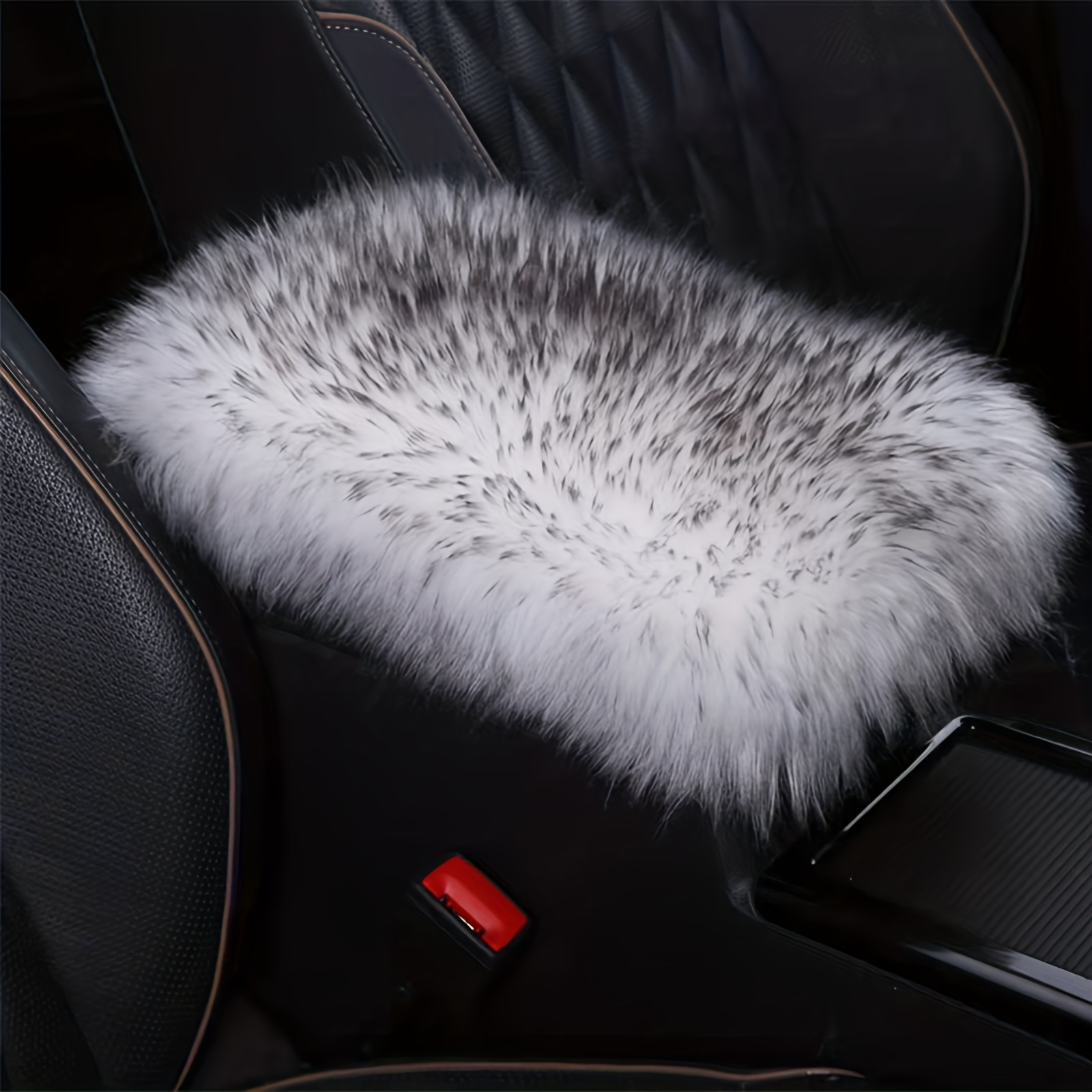 1pc Car Center Console Cover, Universal Winter Plush Fur Auto Seat Box  Armrest Cushion For Cars Truck, Fluffy Middle Console Arm Rest Pad Mat  Interior