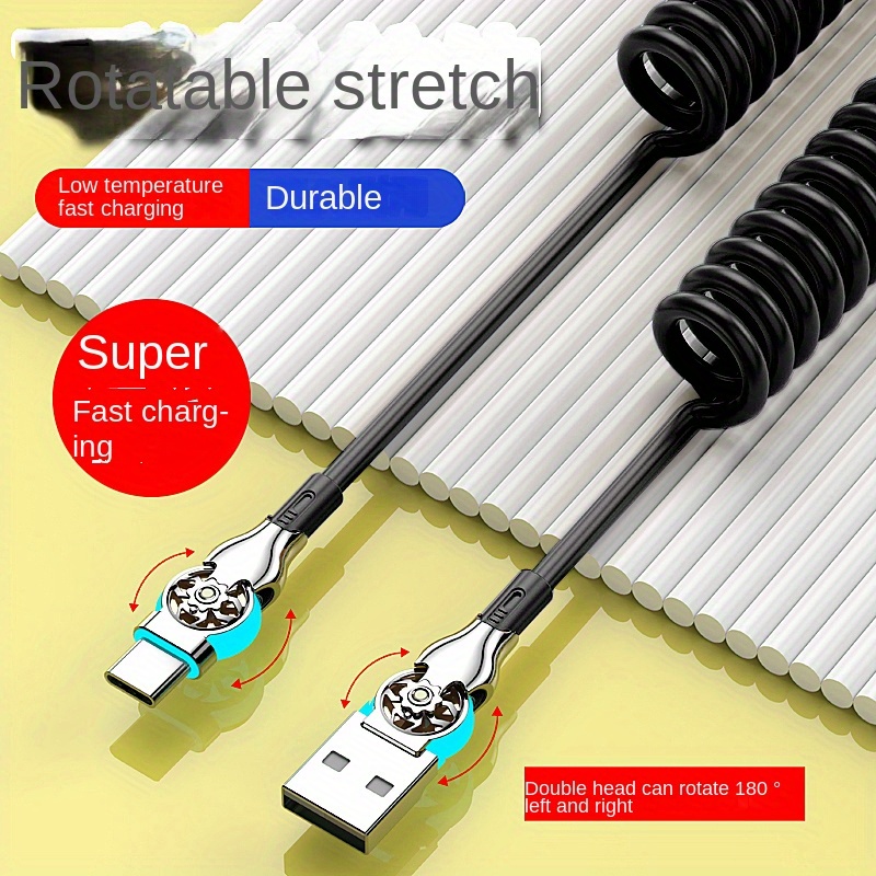 Scalable Spring Cable Mobile Phone Charging Super Fast - Temu