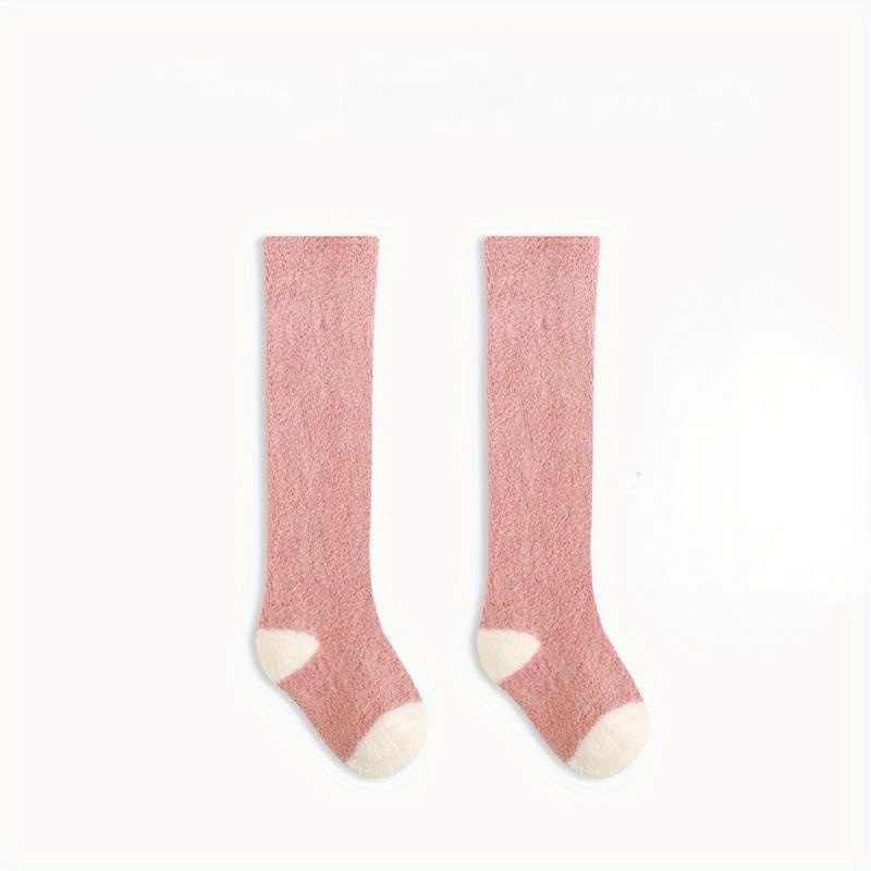 Boy's Solid Warm Thermal Knee High Socks Cotton Blend - Temu