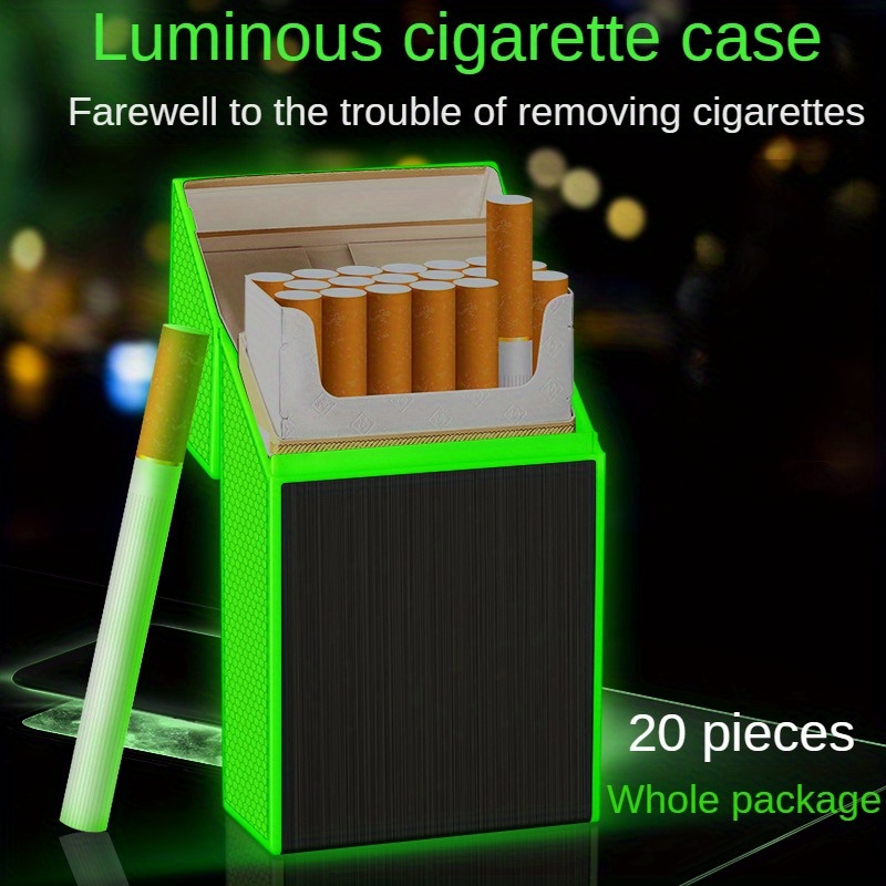 Cigarettes Capacity Cigarette Box Metal Luminous Cigarette - Temu